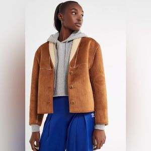 Urban Outfitters Easton Faux Suede Sherpa Shearling Jacket